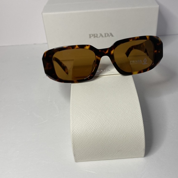 PRADA PR 17WS Tortoise Rectangle Sunglasses - Picture 5 of 14